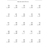 Subtracting Across Zeros From Multiples Of 10 (A) with regard to Multiplication Worksheets Multiples Of 10