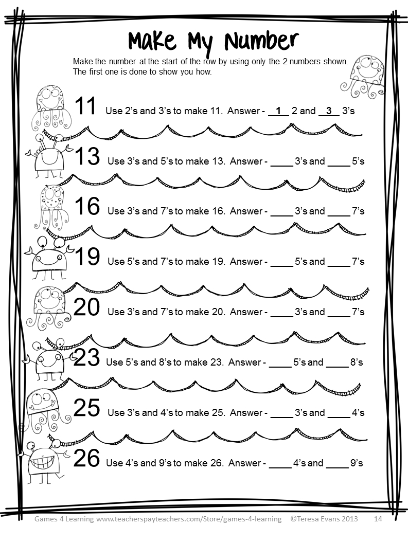 Summer Math Packet - Puzzle Worksheets And Brain Teasers in Printable Multiplication Packet