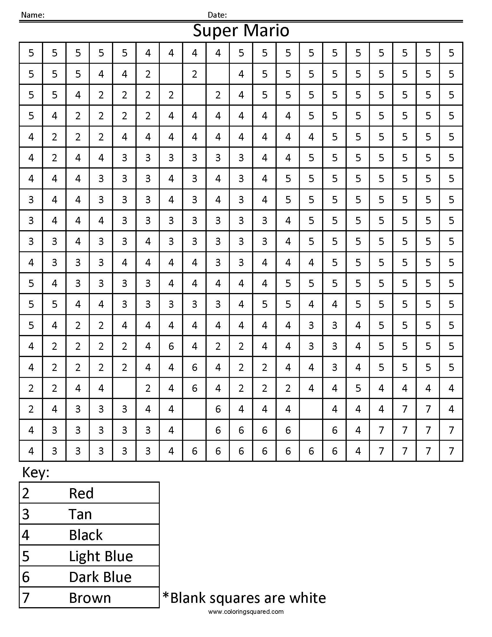 Super Mario- Colornumber | Mario Coloring Pages, Color throughout Printable Multiplication Colouring Hidden Pictures