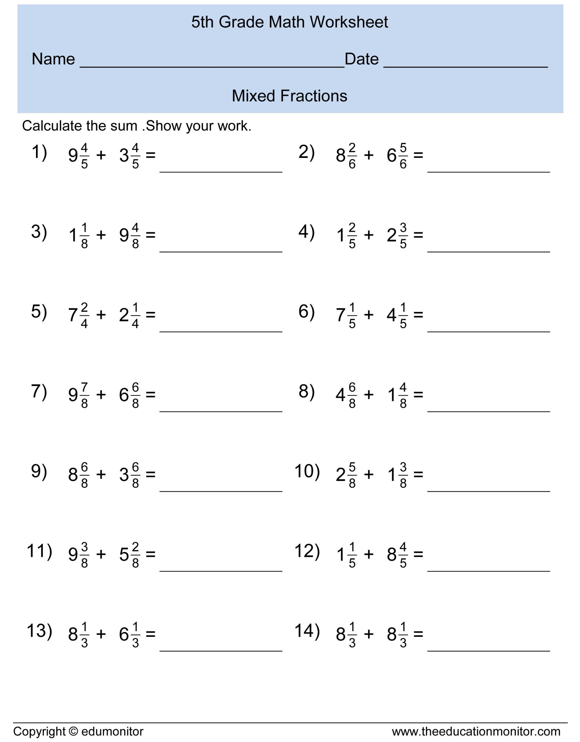 Worksheets Multiplication Of Fractions Printable