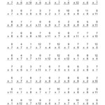 The 100 Vertical Questions -- Multiplication Facts -- 6-7 throughout Printable Multiplication Drills 1 12