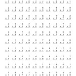 The 100 Vertical Questions -- Multiplication Facts -- 6-8 within Printable Multiplication Worksheets 1-9