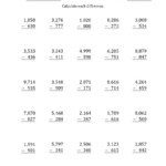 The 4-Digit Minus 3-Digit Subtraction With Comma-Separated pertaining to Multiplication Worksheets 4 Digit By 3 Digit