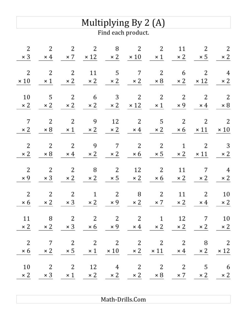 The Multiplying 1 To 122 (A) Math Worksheet From The Pertaining To Multiplication Worksheets X2 X3 The Multiplying 1 To 122 (A) Math Worksheet From The Pertaining To Multiplication Worksheets X2 X3