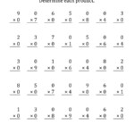The Multiplying (1 To 9)0 (35 Questions Per Page) (A For Multiplication Printable 0
