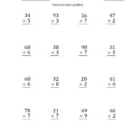 The Multiplying 2-Digit1-Digit Numbers (Large Print) (A for Multiplication Worksheets Of 2