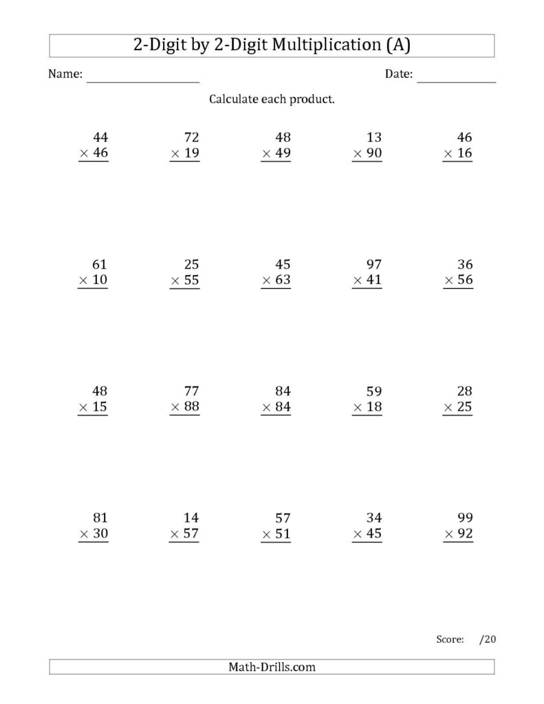 The Multiplying 2 Digit2 Digit Numbers (A) Math With Printable Lattice Multiplication Grids The Multiplying 2 Digit2 Digit Numbers (A) Math With Printable Lattice Multiplication Grids