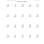 The Multiplying 2 Digit2 Digit Numbers (A) Math Within Printable Lattice Multiplication Worksheets