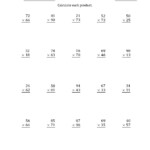 The Multiplying 2 Digit2 Digit Numbers (D) Math For Multiplication Worksheets Of 2