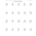 The Multiplying 3-Digit2-Digit Numbers (A) Math inside Printable Lattice Multiplication Worksheets