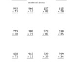 The Multiplying 3 Digit2 Digit Numbers (Large Print) (A Throughout Multiplication Worksheets Number 3