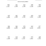 The Multiplying 3-Digit3-Digit Numbers (A) Math with Printable 3 Multiplication Worksheets