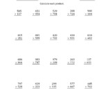 The Multiplying 3 Digit3 Digit Numbers (A) Math With Worksheets Long Multiplication