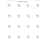 The Multiplying 4-Digit2-Digit Numbers (B) Math in Multiplication Worksheets Multi Digit