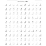 The Multiplyinganchor Facts 0, 1, 2, 3, 4, 5, 6, 7, 8, 9 inside Printable Multiplication Facts 0-12