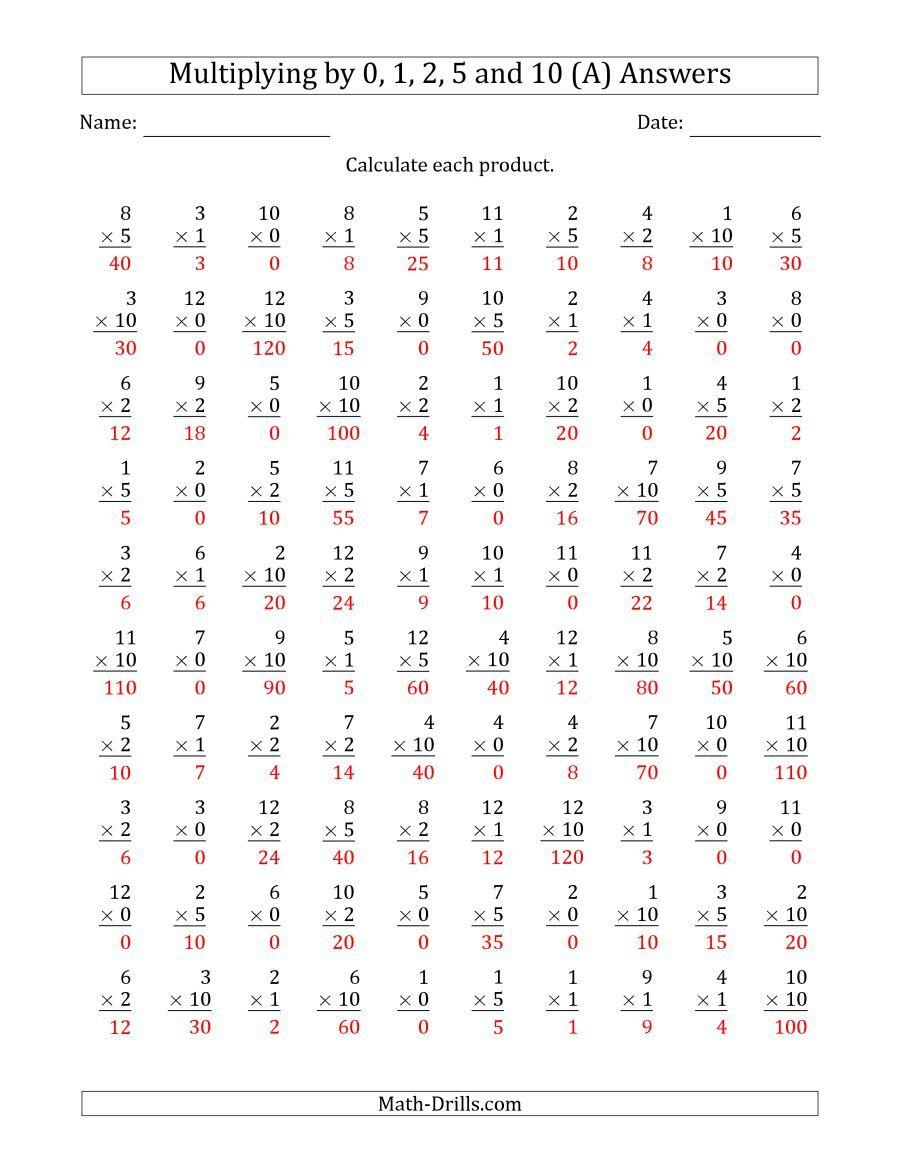 The Multiplyinganchor Facts 0, 1, 2, 5 And 10 (Other regarding Multiplication Worksheets X2 X5 X10 The Multiplyinganchor Facts 0, 1, 2, 5 And 10 (Other regarding Multiplication Worksheets X2 X5 X10