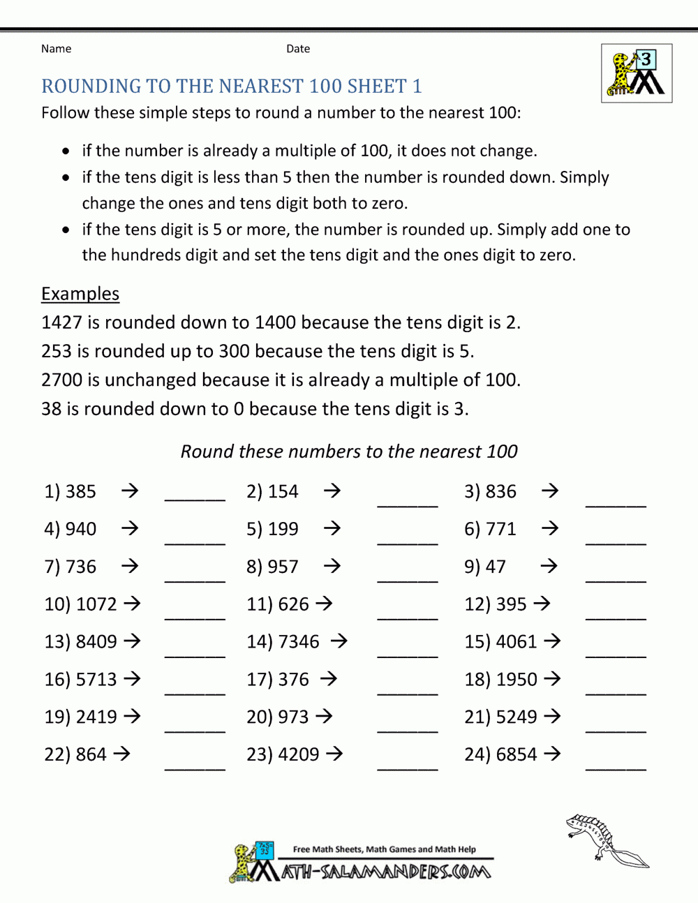 Third Grade Math Practice Rounding, Inequalities And Multiples regarding Printable 2&amp;#039;s Multiplication Quiz