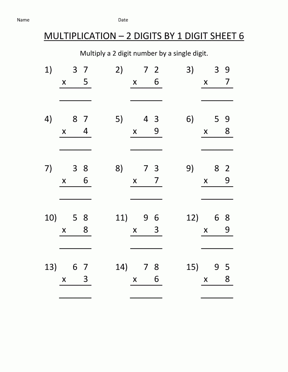 Third Grade Multiplication Math Worksheets | K5 Worksheets intended for Multiplication Worksheets K5