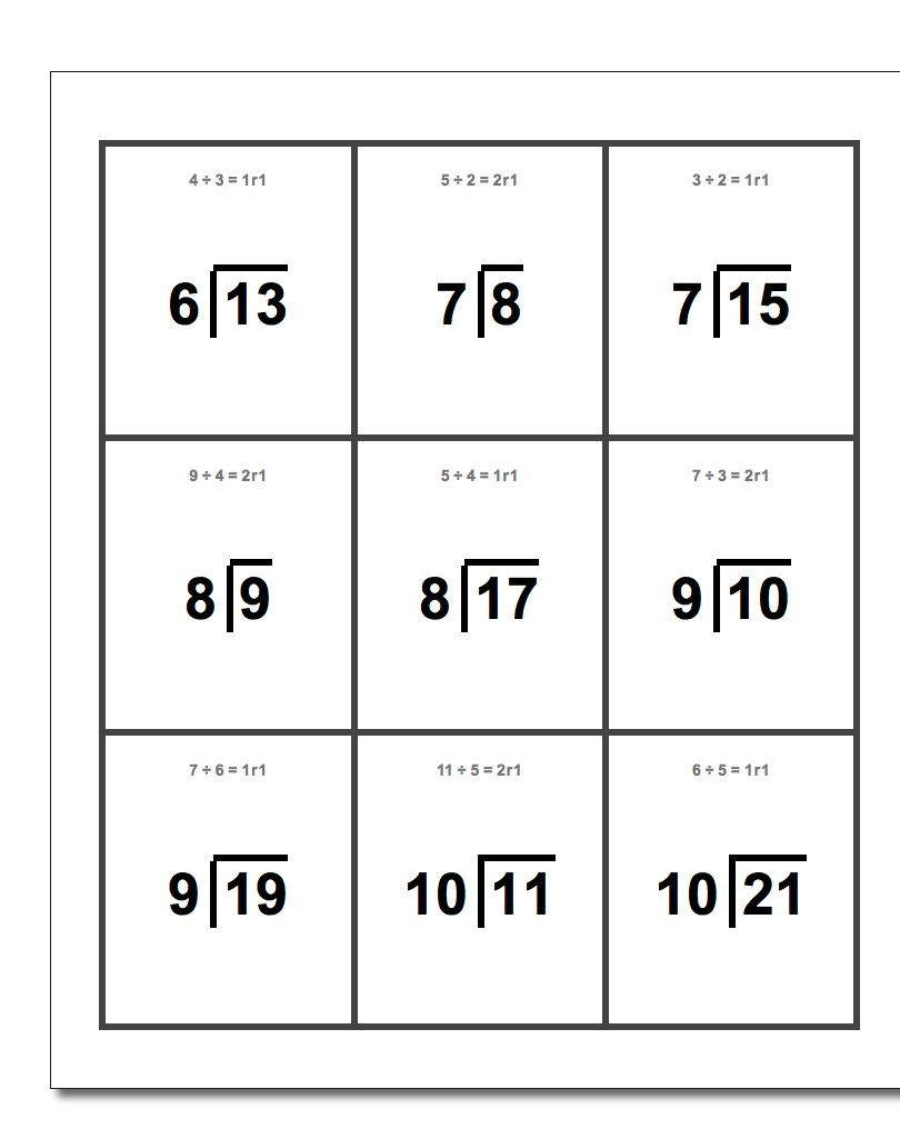 This Page Contains Links To Free Math Worksheets For for Printable Multiplication And Division Flash Cards