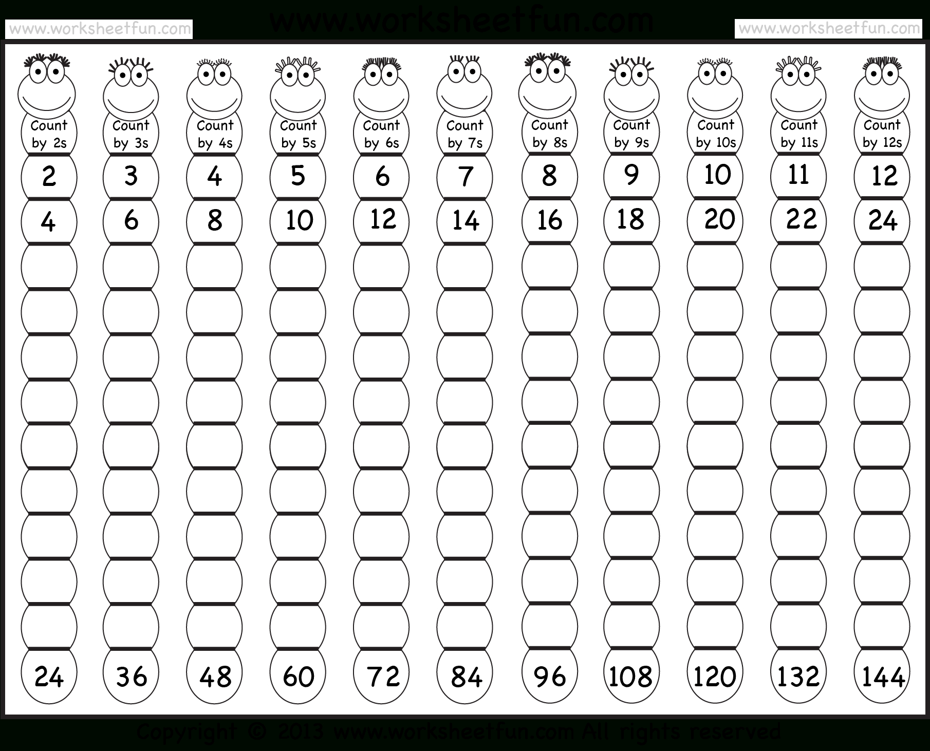 Times Table – 2-12 Worksheets – 1, 2, 3, 4, 5, 6, 7, 8, 9 inside Multiplication Worksheets Numbers 1-12