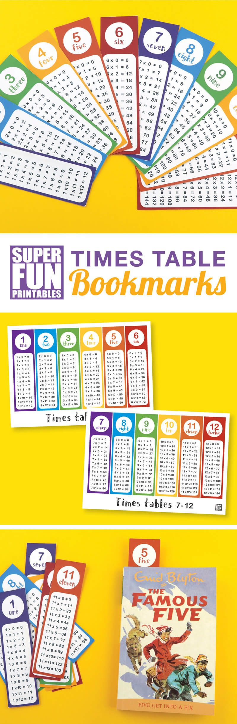 Times Table Bookmarks | Math Tables, Times Tables regarding Printable Multiplication Bookmarks