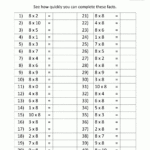 Times Table Test 8 Times Table Speed Test | Times Tables For Printable Multiplication Times Table