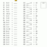 Times Table Tests   2 3 4 5 10 Times Tables Within Multiplication Worksheets X2 X5 X10