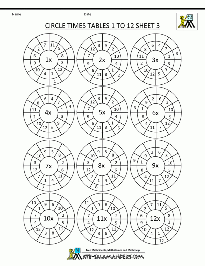 Times Table Worksheet Circles 1 To 12 Times Tables Within Printable Multiplication Games Ks2 Times Table Worksheet Circles 1 To 12 Times Tables Within Printable Multiplication Games Ks2