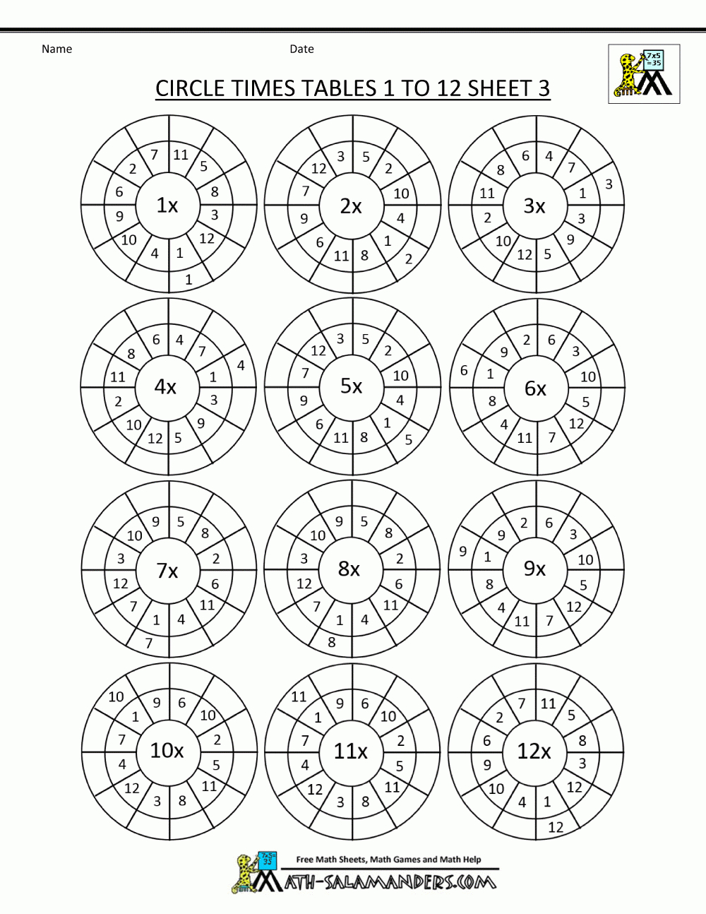 Times Tables Fun Worksheets Ks2