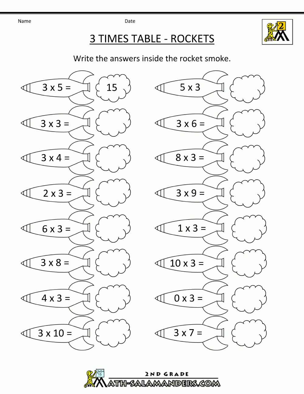 Times Tables Worksheet 3 Times Table Rockets | Math pertaining to Multiplication Worksheets 3 Times Tables