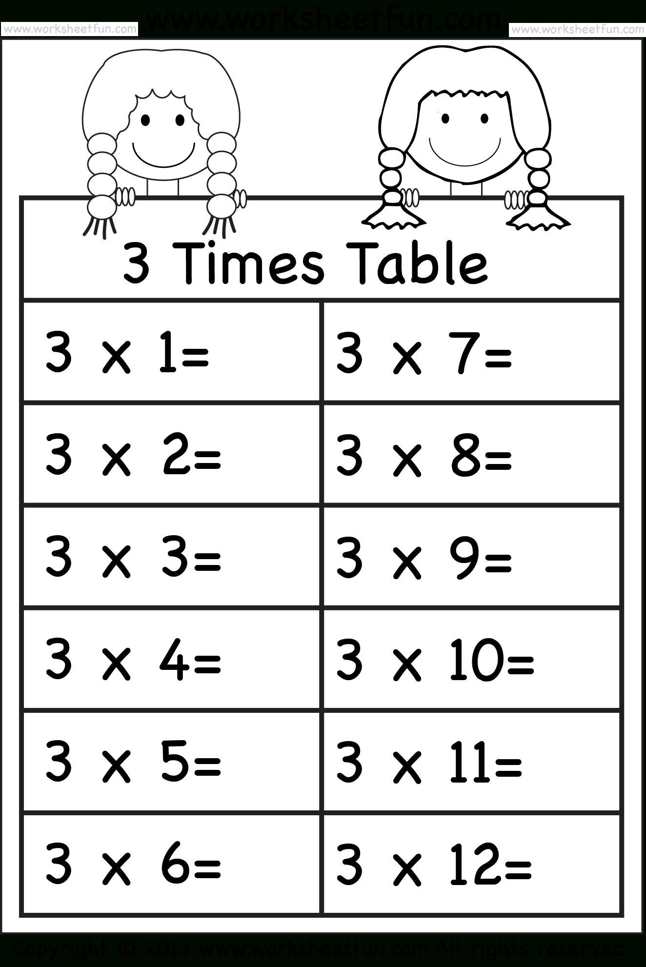 Free Printable Multiplication Worksheets 6 s
