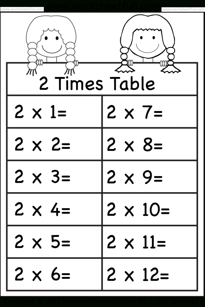 Times Tables Worksheets – 2, 3, 4, 5, 6, 7, 8, 9, 10, 11 And Within Multiplication Worksheets 2 And 3 Times Tables
