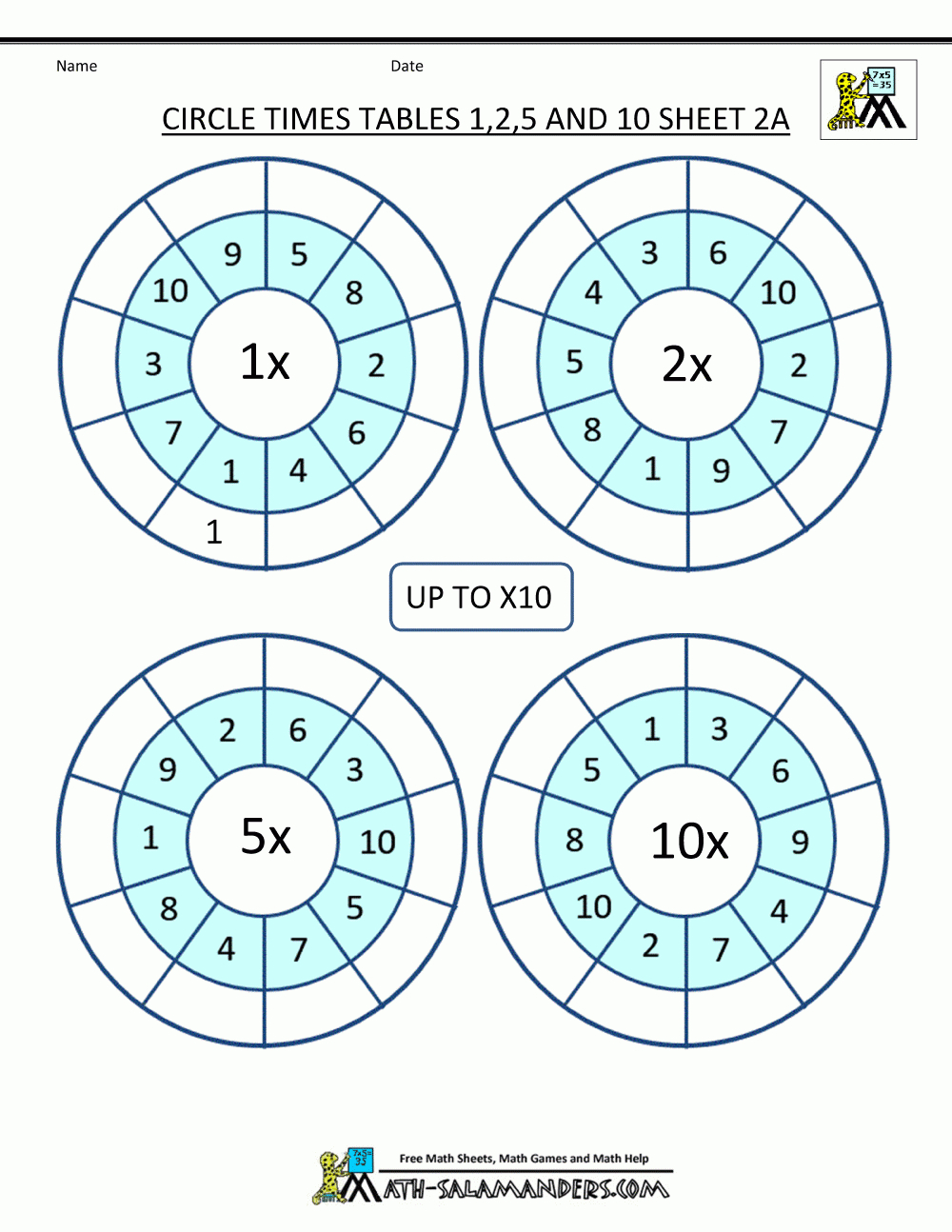 Times Tables Worksheets Circles 1 To 10 Times Tables with regard to Multiplication Worksheets 5 And 10