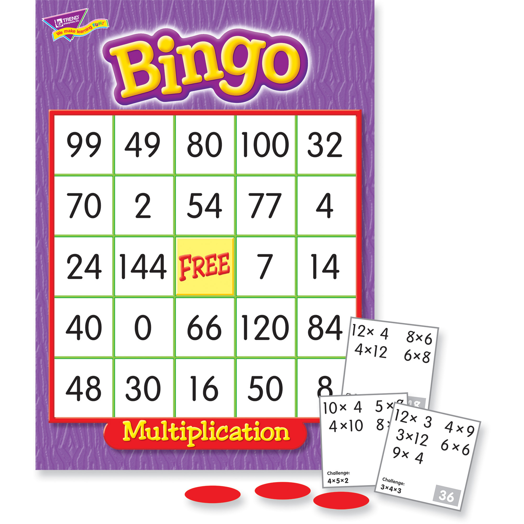 Trend Multiplication Bingo Learning Game - Theme/subject: Learning - Skill  Learning: Mathematics - 8-13 Year for Printable Multiplication Bingo Calling Cards