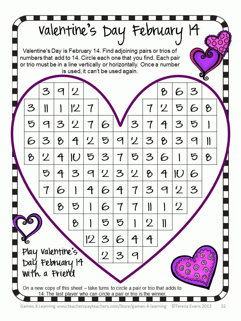 Valentine&amp;#039;s Day Math Coloring Pages inside Multiplication Worksheets Valentines