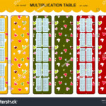 Vector Multiplication Table Printable Bookmarks Stickers with regard to Printable Multiplication Bookmarks