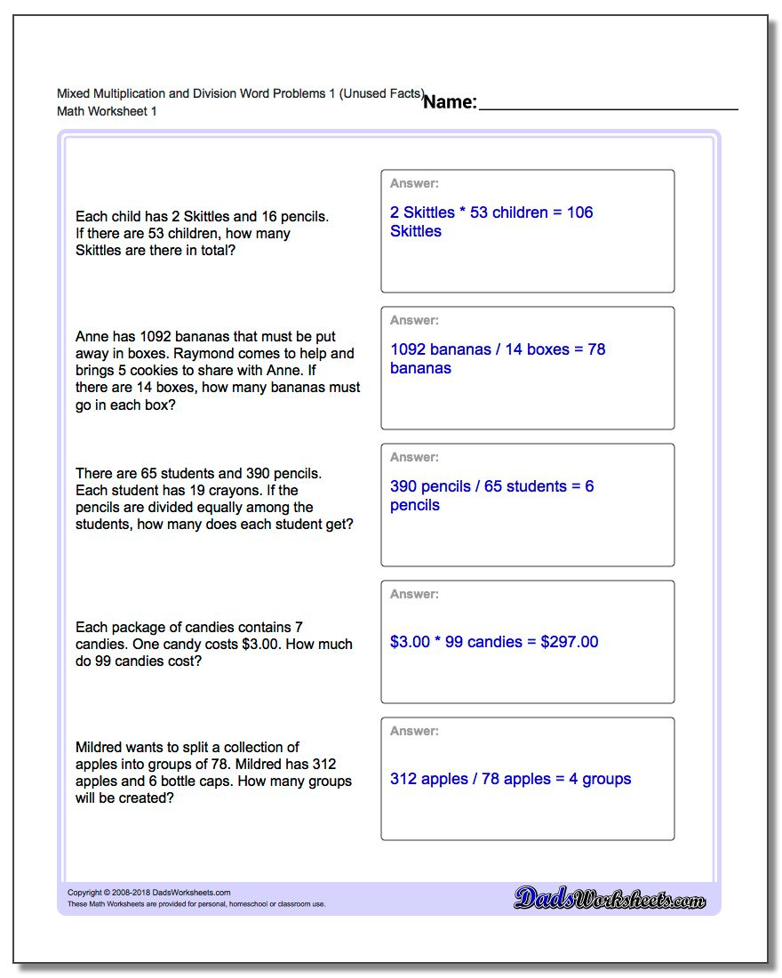 Word Problems in Printable Multiplication Word Problems 3Rd Grade