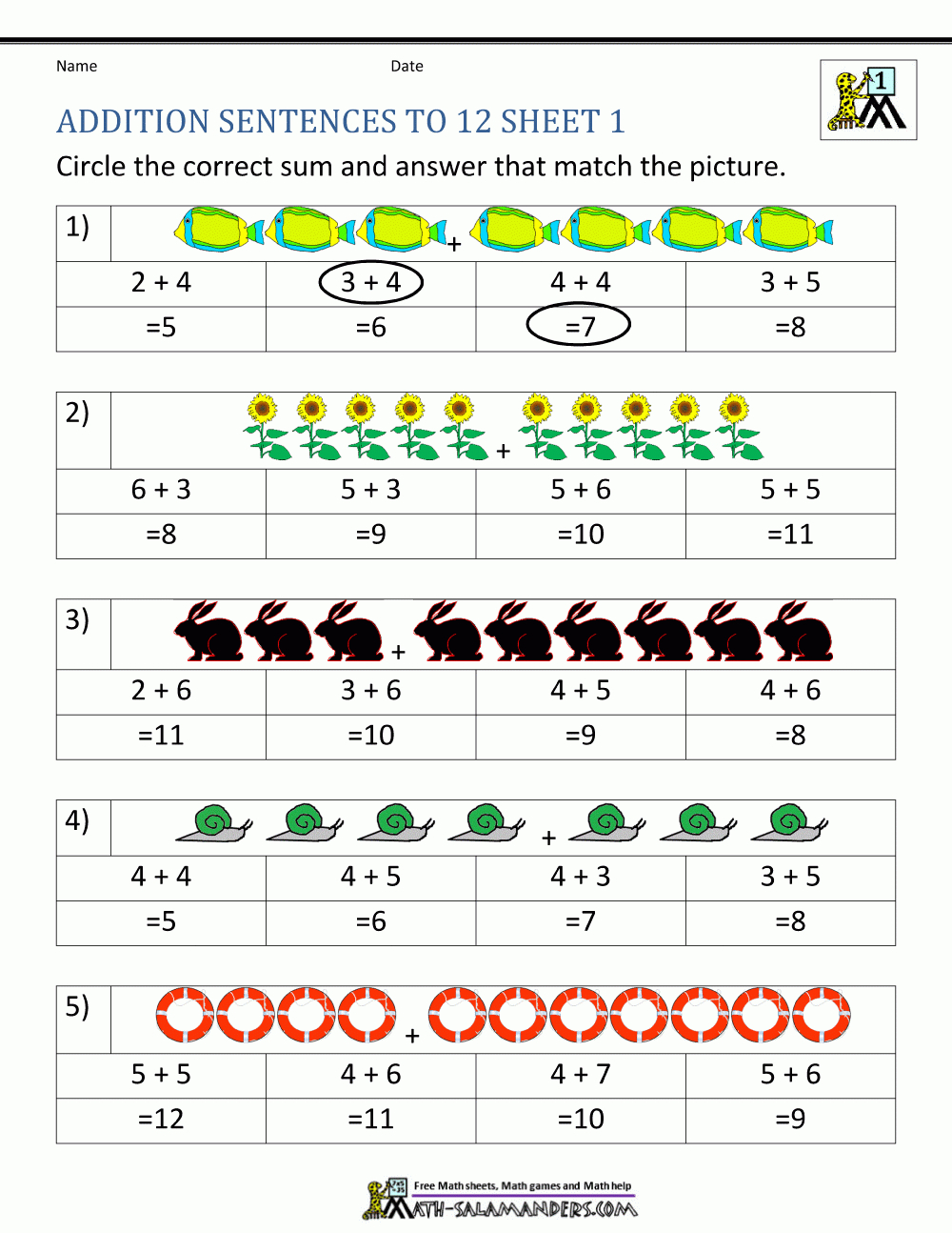 Multiplication Worksheets Level 1
