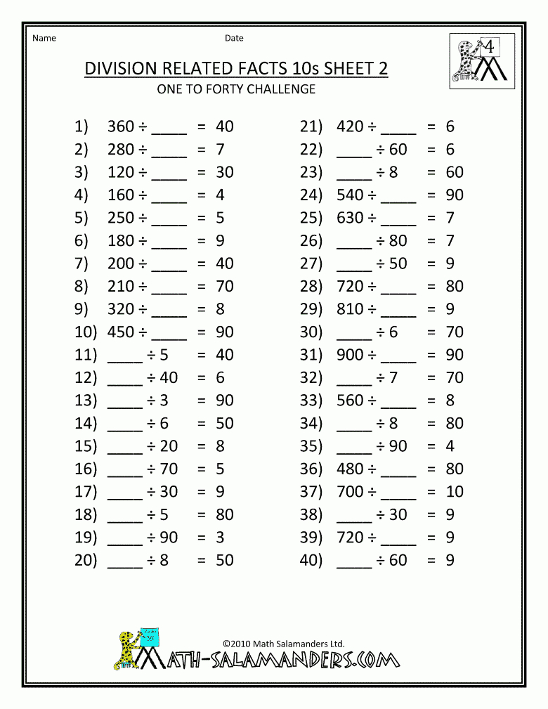 Worksheet Ideas ~ 4Th Grade Division Problems Maths pertaining to Multiplication Worksheets Year 4 Free