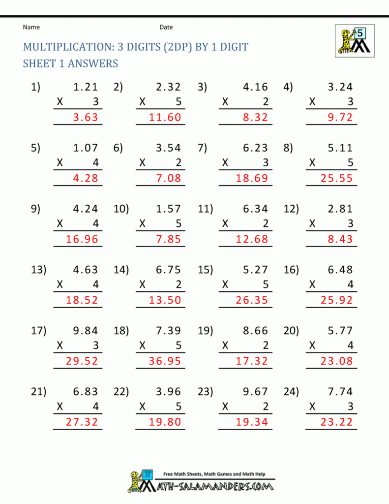 Worksheet Ideas ~ 5Th Grade Multiplication Worksheets regarding Multiplication Worksheets Year 5/6