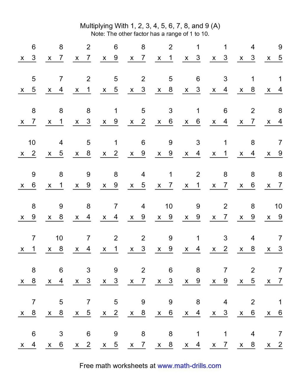 Worksheet Ideas ~ Amazing Free Printable Multiplication in Multiplication Worksheets 9X Worksheet Ideas ~ Amazing Free Printable Multiplication in Multiplication Worksheets 9X