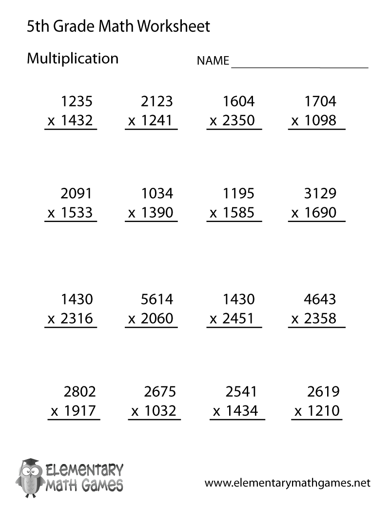 Worksheet Ideas ~ Free Printableon Worksheets 5Th Grade Math for Printable Multiplication Worksheets 5Th Grade