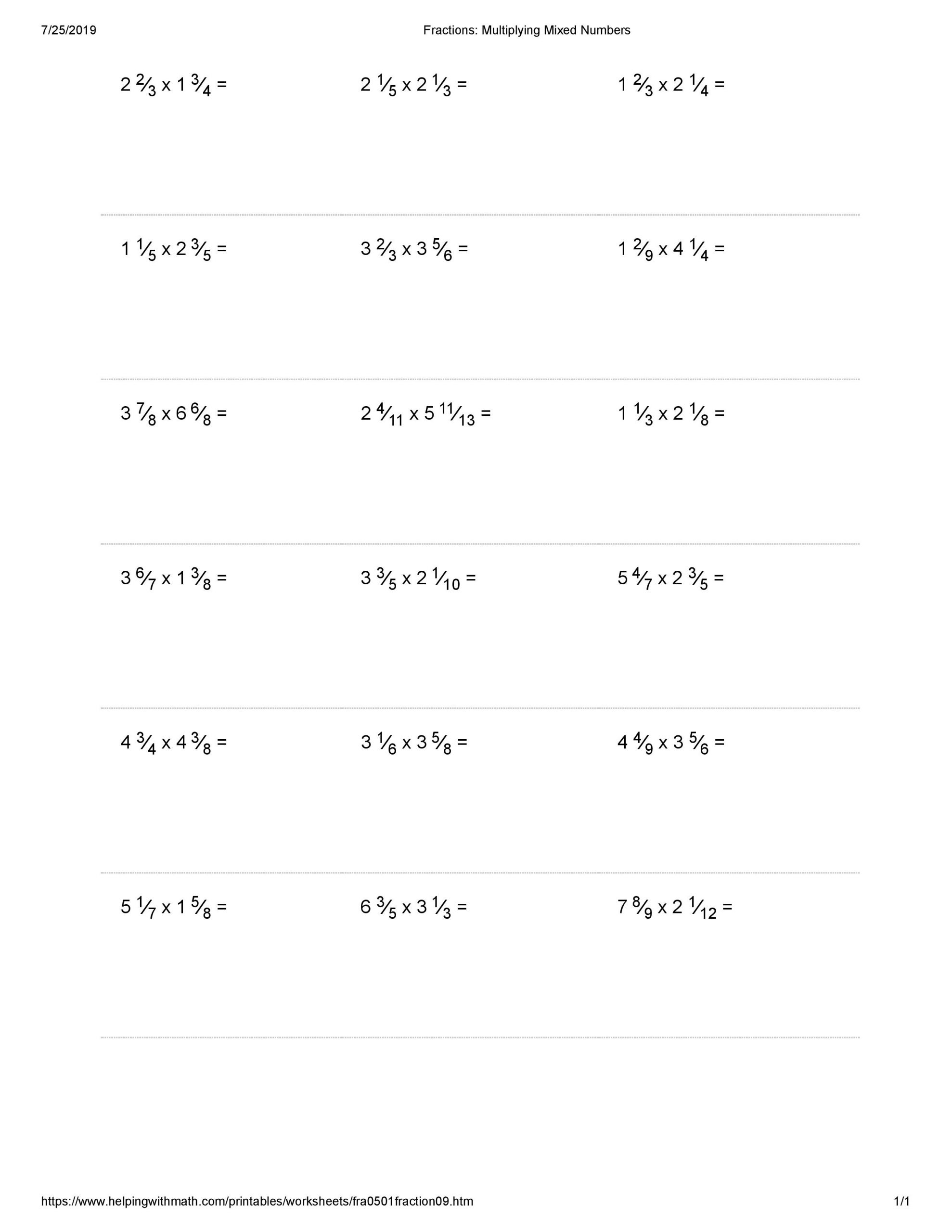 Kuta Multiplication Worksheets