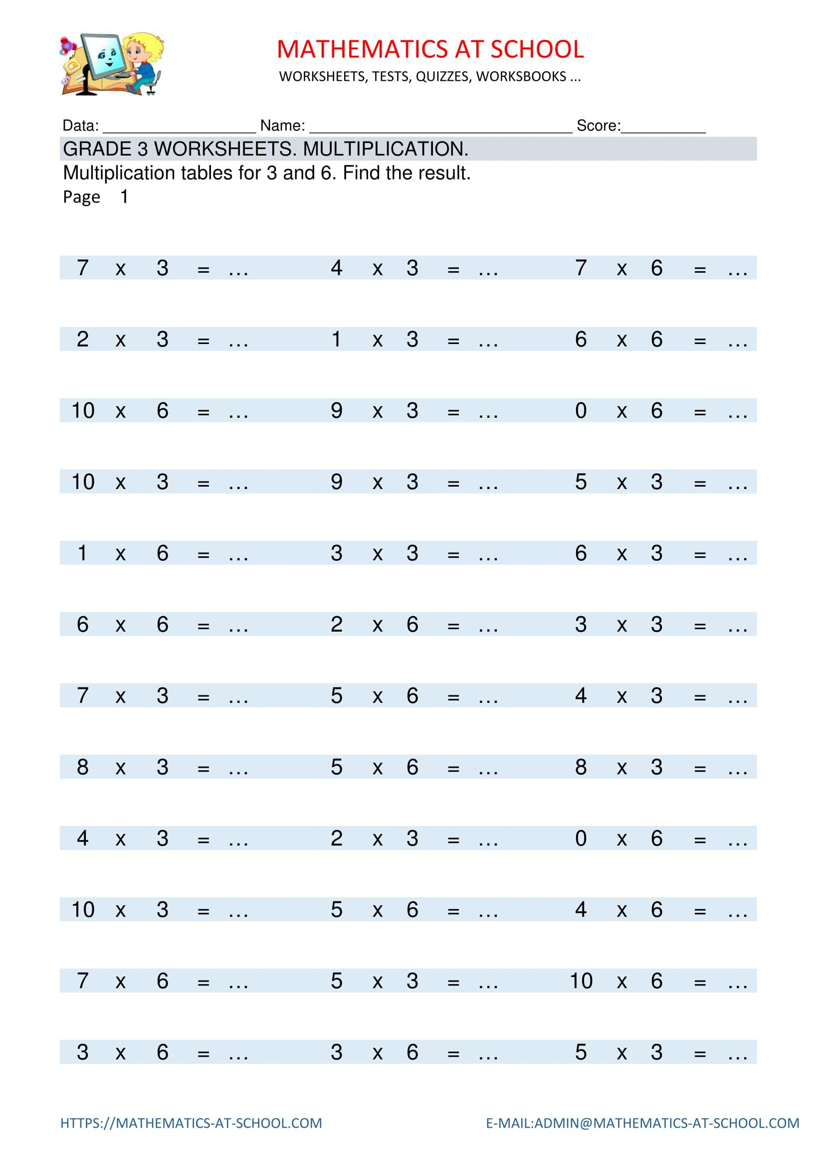 Worksheet Ideas ~ Multiplication Drill Sheets 3Rd Grade Math in Multiplication Worksheets 3Rd Grade Pdf