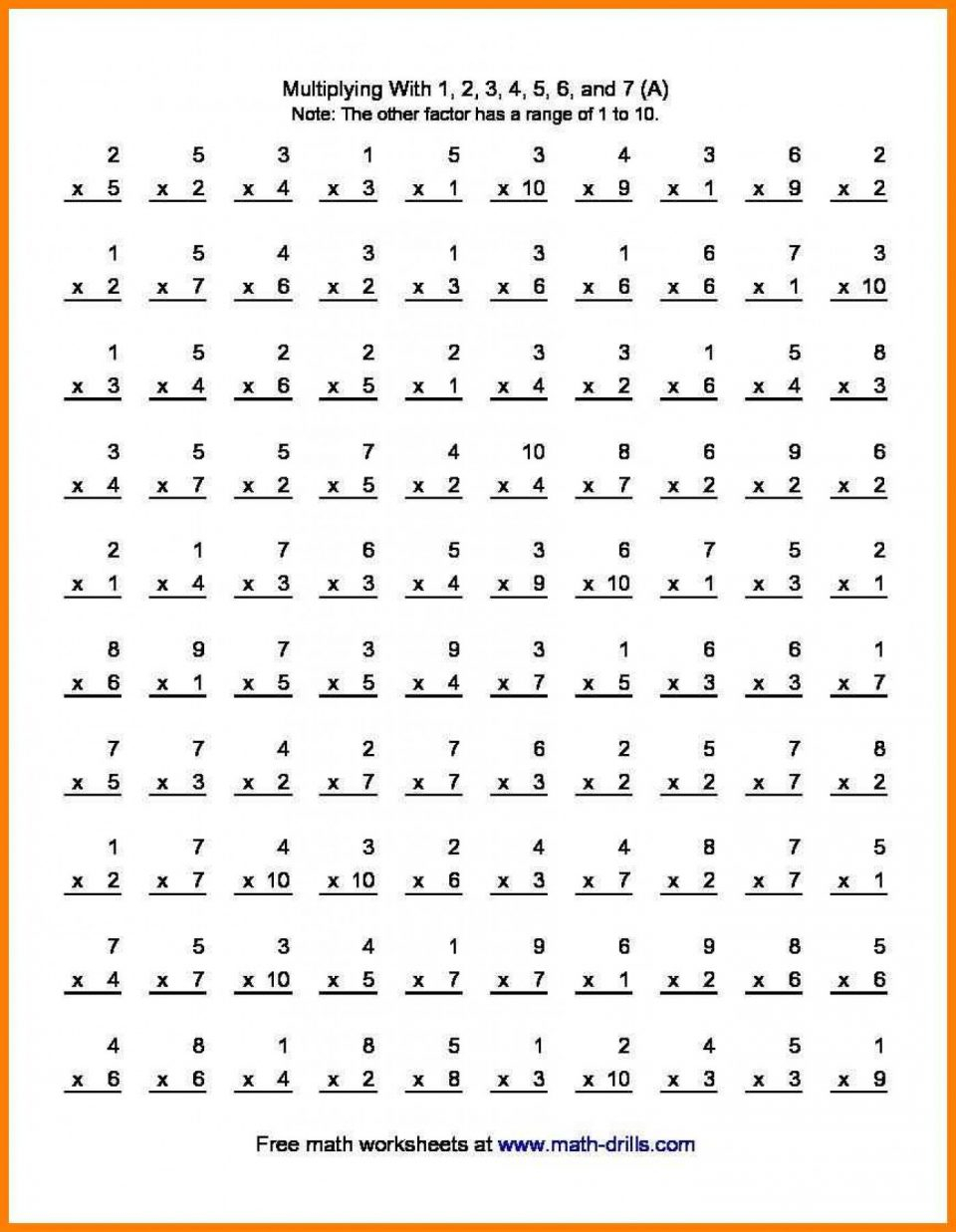 Worksheet Ideas ~ Multiplication Drill Sheets 3Rd Grade Math regarding Multiplication Worksheets Drills