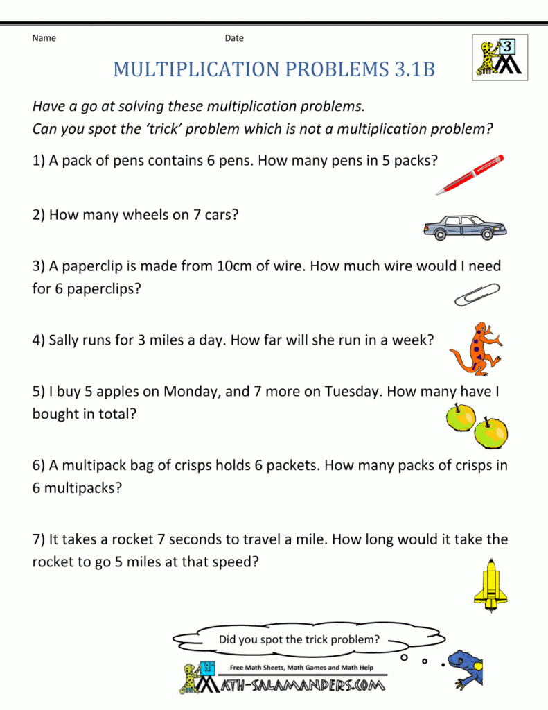 Worksheet Ideas ~ Multiplication Word Problems 3Rd Grade With Regard To Printable Multiplication Word Problems