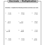 Worksheet Ideas ~ Multiplying And Dividing Decimals Lessons Within Worksheets Multiplication Decimals