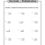 Worksheet Ideas ~ Multiplying And Dividing Decimals Lessons within Worksheets Multiplication Decimals