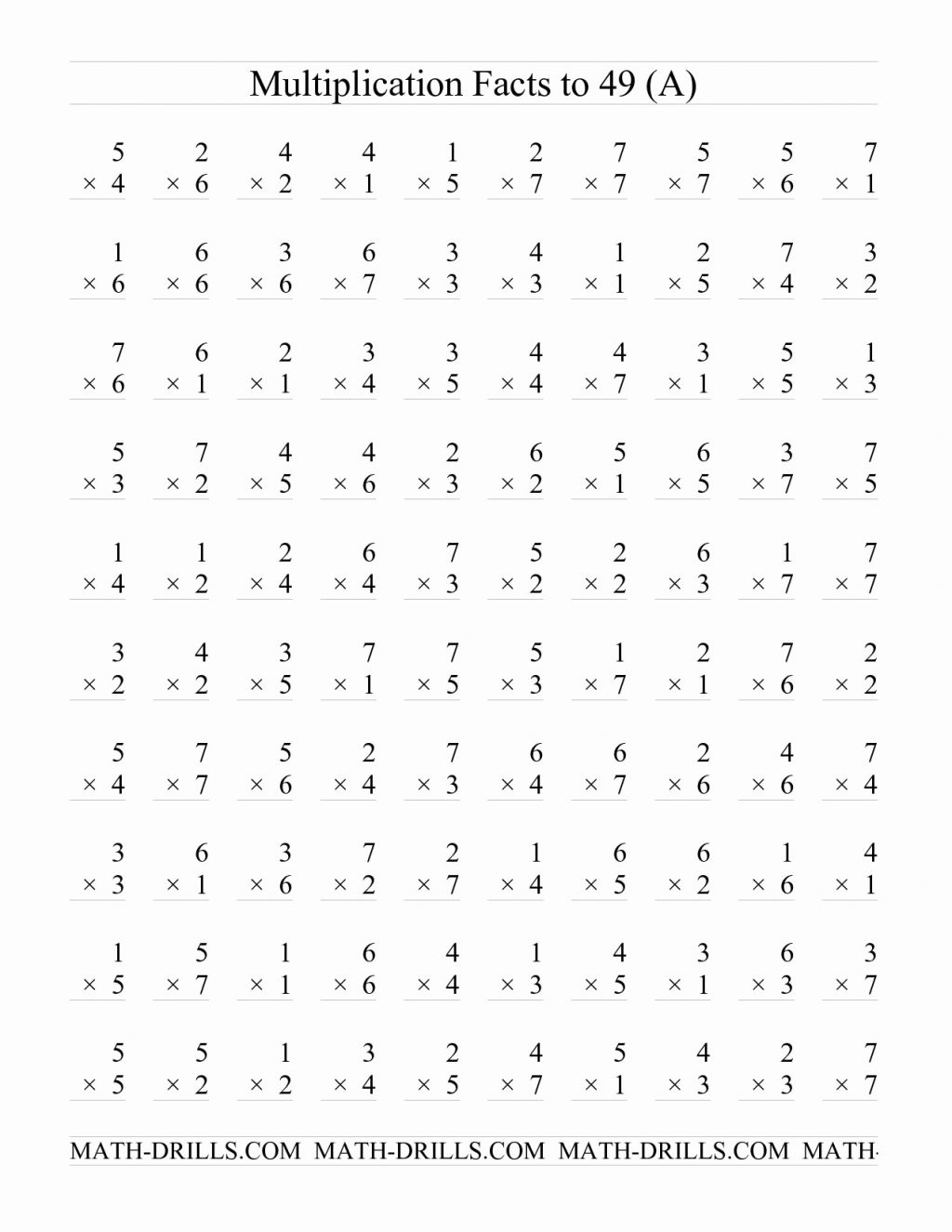  Multiplication Worksheets 6Th Grade Printable Multiplication Flash Cards