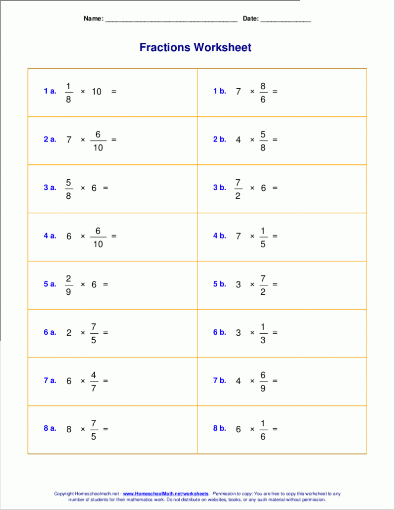 Worksheets For Fraction Multiplication Intended For Printable Multiplication Of Fractions Worksheets For Fraction Multiplication Intended For Printable Multiplication Of Fractions